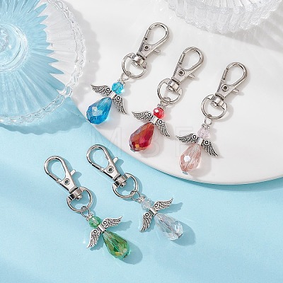 Angel Glass Beads Pendants Decorations HJEW-JM01315-02-1