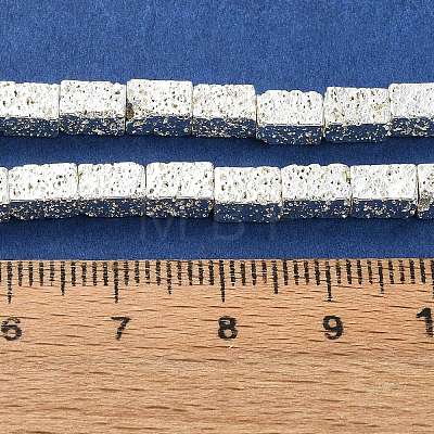 Electroplated Natural Lava Rock Beads Strands G-I360-K01-04-1