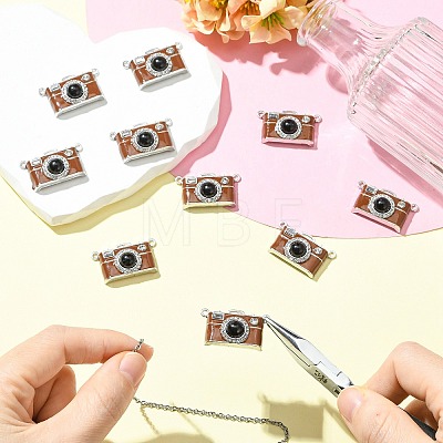 10Pcs Alloy Enamel with Crystal Rhinestone Pendants ENAM-CJ0007-59-1