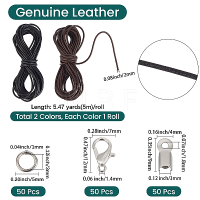DIY Cowhide Cord Necklaces Bracelets Making Kits DIY-CL0002-47-1