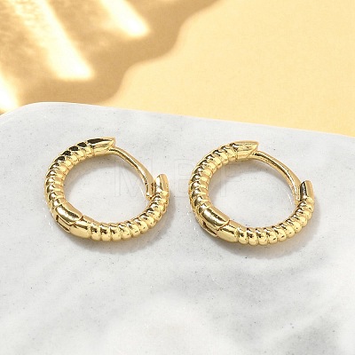 Textured Brass Hoop Earrings EJEW-A132-13G-1