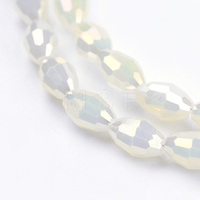 1 Strand Electroplate Glass Beads Strands X-EGLA-J013-4X6mm-F03-1