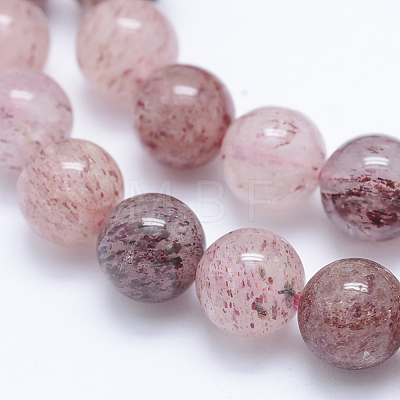 Natural Strawberry Quartz Beads Strands G-J373-16-8mm-1