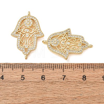 Brass Micro Pave Clear Cubic Zirconia Connector Charms CU-CBA4579-10G-B-1