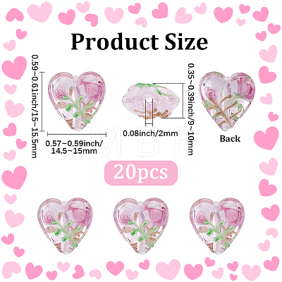 20Pcs Handmade Transparent Lampwork Beads BLOW-PA0001-02-1