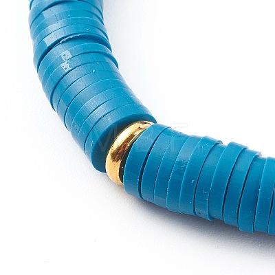 Handmade Polymer Clay Heishi Beaded Stretch Bracelets BJEW-JB06139-1