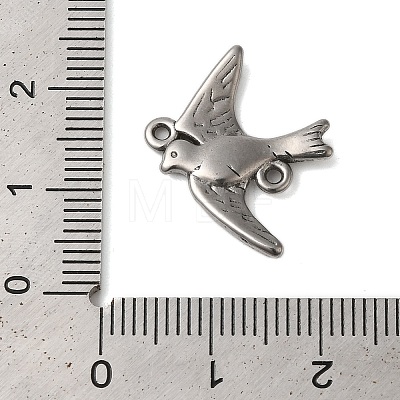 Non-Tarnish 304 Stainless Steel Bird Links Connector Charms STAS-N103-28P-1