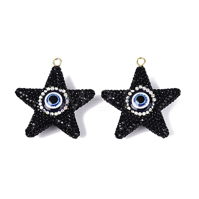 Handmade Polymer Clay & Rhinestone & Resin Big Pendants FIND-Q123-02E-1