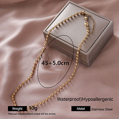 European 304 Stainless Steel Ball Chain Necklaces for Women OE0950-3-1