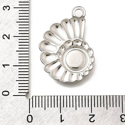 304 Stainless Steel Pendant Cabochon Settings STAS-E545-04A-P-1