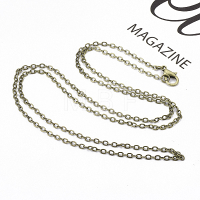 Brass Cable Chains Necklace Making MAK-N029-01AB-1