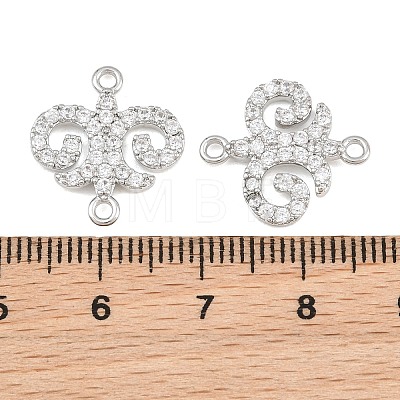 Brass Micro Pave Clear Cubic Zirconia Connector Charms CU-CBA7BFE-03A-P-1