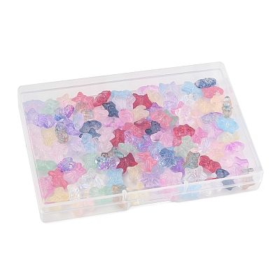 120Pcs 15 Colors Transparent Spray Paint Glass Beads GLAA-FS0002-12B-1