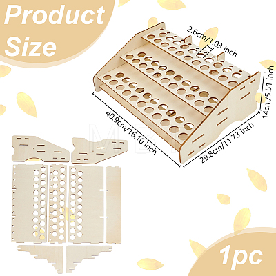 Detachable Wooden Paint Display Shelf AJEW-WH0518-74-1