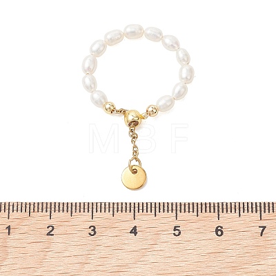 3Pcs 3 Styles Natural Cultured Freshwater Pearl Beaded Stretch Finger Rings RJEW-JR01010-1
