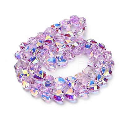 Electroplate Transparent Glass Beads Strands X-EGLA-B012-AB06-1