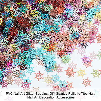 Olycraft 10 Bags 10 Colors PVC Nail Art Glitter Sequins MRMJ-OC0003-50-1