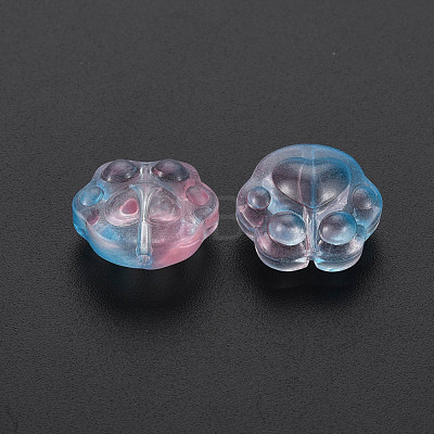 Two Tone Transparent Baking Painted Glass Beads GLAA-S190-021-B09-1