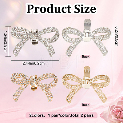 4Pcs 2 Colors Alloy Crystal Rhinestone Wedding Shoe Decorations FIND-CP0001-41A-1