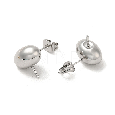 Oval Brass Stud Earring Findings KK-M270-25P-1