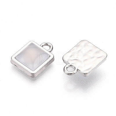 Square Alloy Resin Charms PALLOY-N177-04P-1