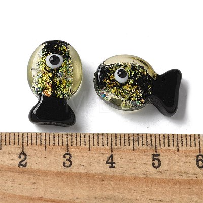 Handmade Foil Lampwork Fish Beads FOIL-Z001-01B-1