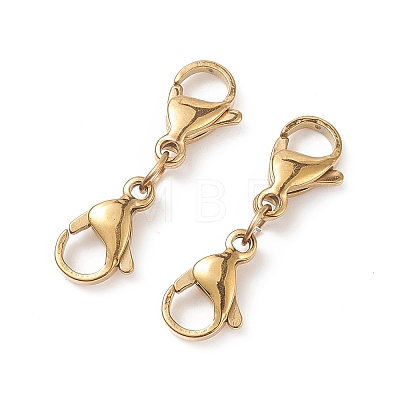 304 Stainless Steel Double Lobster Claw Clasps STAS-E163-57G-C-1