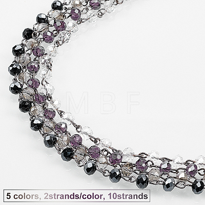 Handmade Glass Beaded Chains for Necklaces Bracelets Making AJEW-OC0001-78-1