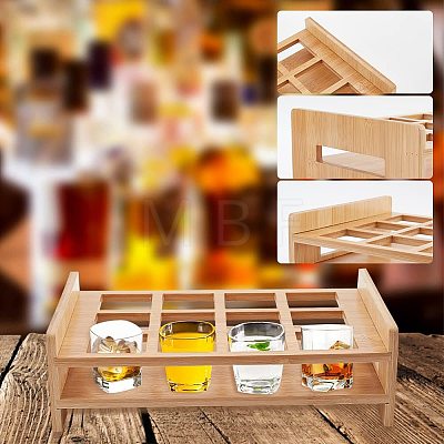 12-Hole Bamboo Glass Holder Display Racks ODIS-WH0025-82-1