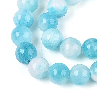 Natural Dyed Persian Jade Gemstone Bead Strands X-G-R271-8mm-XP15-1