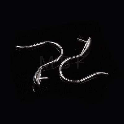 Rhodium Plated Sterling Silver Earring Hooks X-STER-E041-14P-1