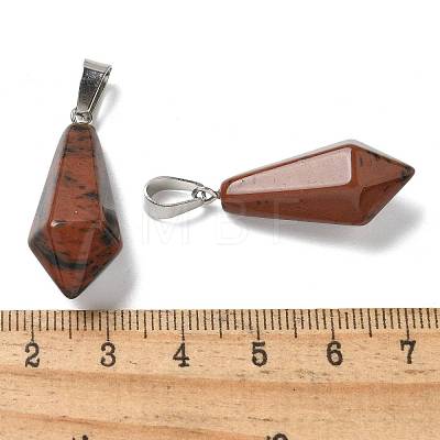 Natural Mahogany Obsidian Pointed Pendants G-B127-15P-02-1