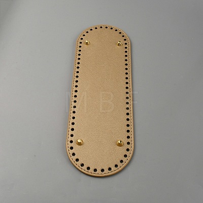 Oval PU Leather Knitting Crochet Bags Nail Bottom Shaper Pad PURS-WH0001-64A-1