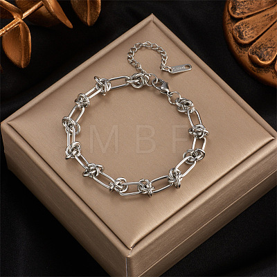 Titanium Steel Knot Thorn Link Chain Bracelets for Women Men WGD3F87-05-1