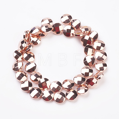 Electroplate Non-magnetic Synthetic Hematite Beads Strands G-K259-55-10mm-01RG-1
