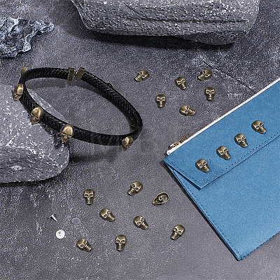 50Pcs Skull Alloy Rivets FIND-PH0062-01B-1