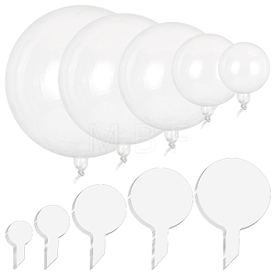 Olycraft 100Pcs 5 Styles Round Transparent TPU Balloons AJEW-OC0005-14-1