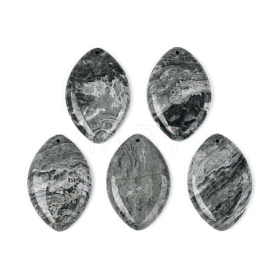 Natural Map Stone Big Pendants G-N361-04B-1