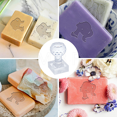 Ponytail Girl Clear Acrylic Soap Stamps DIY-WH0437-003-1