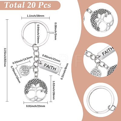 20Pcs Alloy Keychains KEYC-SC00050-1