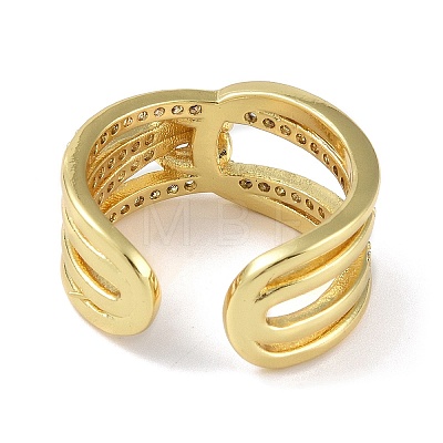 Brass with Cubic Zirconia ring RJEW-K264-02G-1