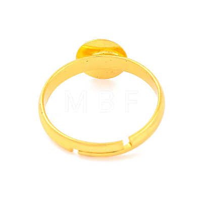 Golden Color Adjustable Brass Ring Components X-EC541-G-1