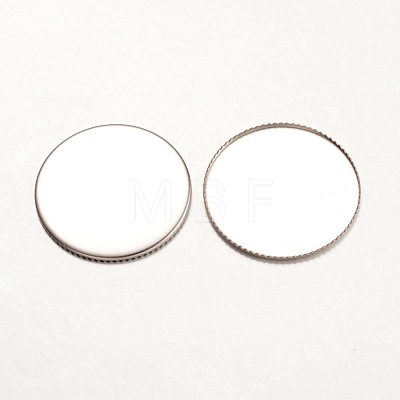 316 Surgical Stainless Steel Milled Edge Bezel Cups X-STAS-K099-01-25mm-P-1