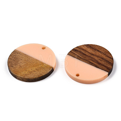 Resin & Walnut Wood Pendants RESI-S358-02B-07-1