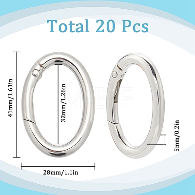 20Pcs Alloy Spring Gate Rings PALLOY-SC0010-53A-P-1
