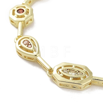 Brass Link Chain Bracelets BJEW-D039-34G-02-1