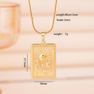 304 Stainless Steel Sun Pendant Necklaces for Women WGCF58B-01-1