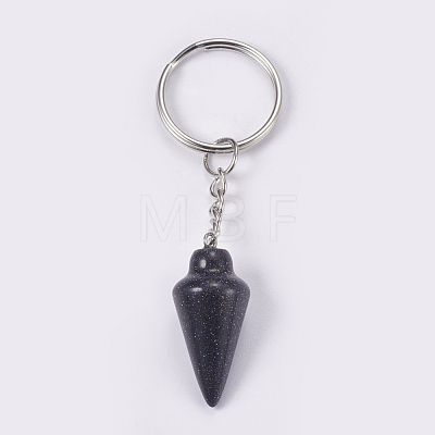Synthetic Blue Goldstone Keychain KEYC-P041-A09-1
