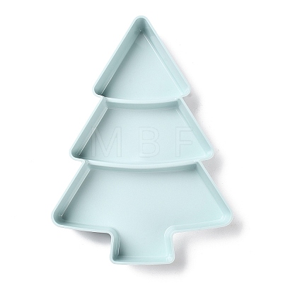 Christmas Tree Shaped Plastic Snack Dried Tray Box DJEW-Q003-01B-1