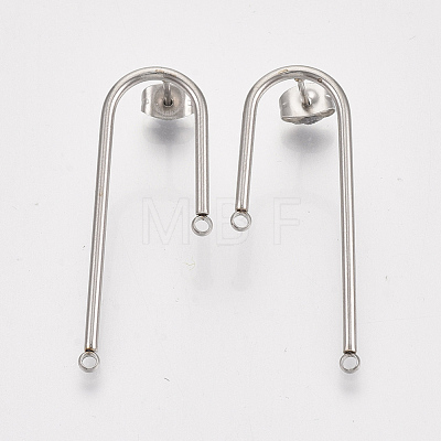 304 Stainless Steel Stud Earring Findings STAS-S079-143A-1